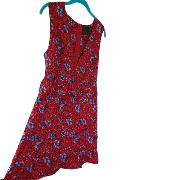 NIGHTWALKER S Elsa Deep VNeck Floral Mini Dress Red Vacation Summer Date Night - Picture 7 of 12